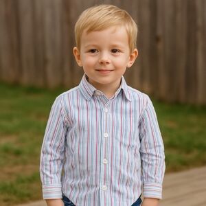 K) Place- Boys Striped Long Sleeve Button-Down Shirt – Size 3T